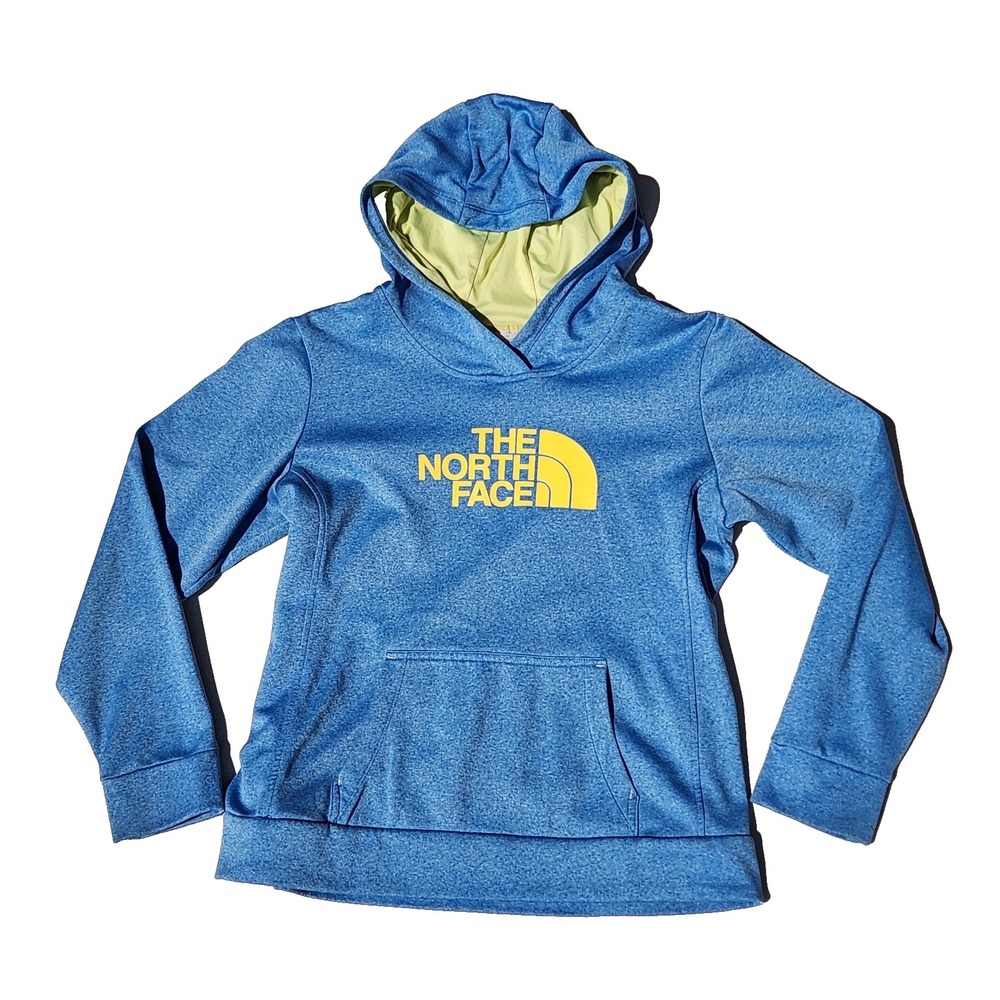 women's THE NORTH FACE Hoodie sweatshirt pullover‎ light Blue/Yellow size XL